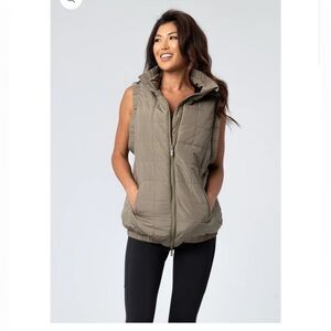 Oversized Green Quilted Vest